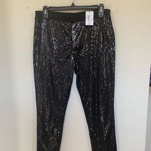 Black Sequin Leggings Streetwear